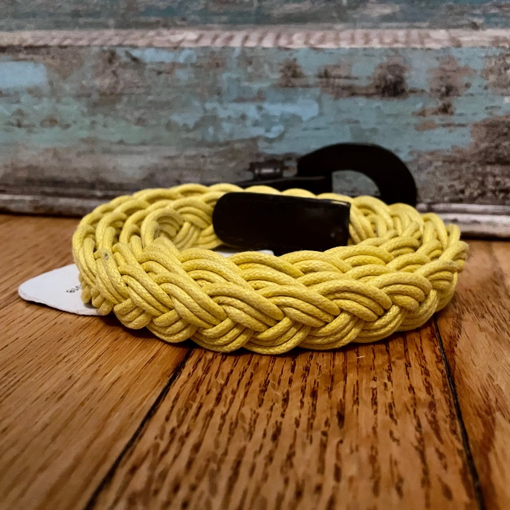 Angie Yellow Braided Twine Belt